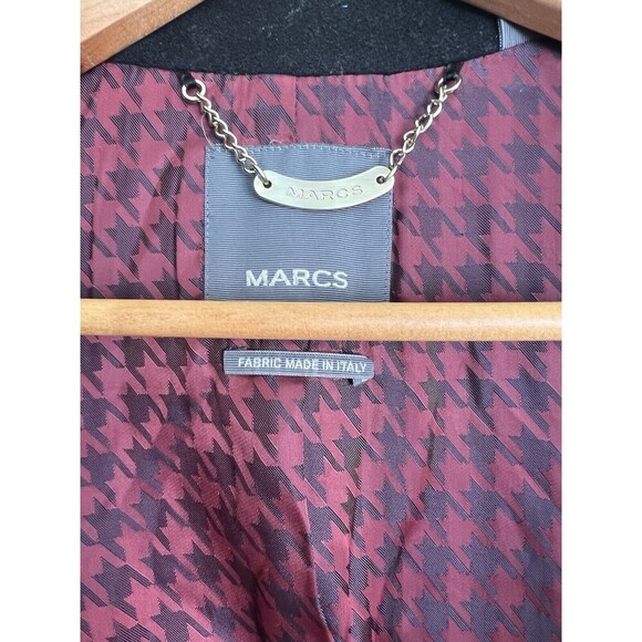 Marcs Black Wool Blend High Collar Military Style Peplum Back Jacket Size 4 - Picture 9 of 11